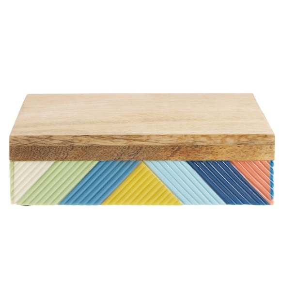 World Market Colorful Geometric Wooden Box - Picture 2 of 7